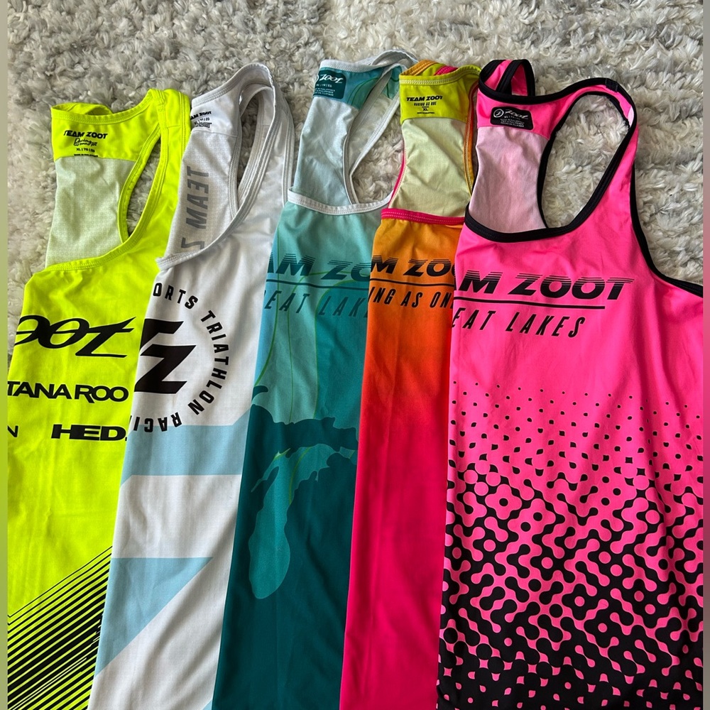Lot of 5 Team Zoot Women's Racerback Tank Tops - XL